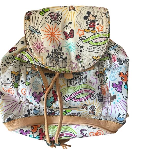 Disney Dooney & Bourke Sketch Character Drawstring Mini Backpack Hard To Find !! - Picture 1 of 6